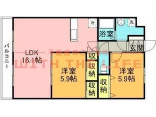 ルネスラシェーズ【Ⅰ302号号室】の間取り