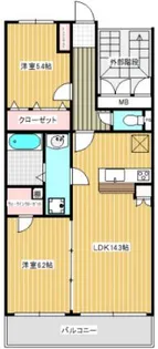 グランヴェール【102号号室】の間取り