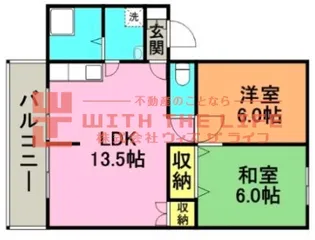リバー・ビューこもりの【B207号号室】の間取り