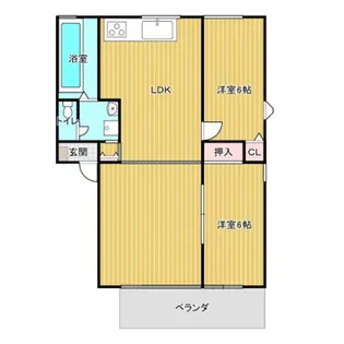 フォンテーヌ宮ノ陣【ⅡC107号室】の間取り