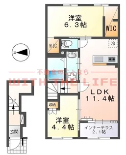 ユニバース【202号号室】の間取り