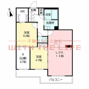 ベレオ合川【402号号室】の間取り