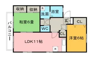 ハイカムール荒木【101号号室】の間取り