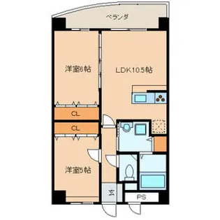 E・POPULARⅡ(イーポプラールツー)【107号号室】の間取り