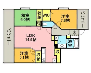 アーサー小森野リバーパーク【402号号室】の間取り
