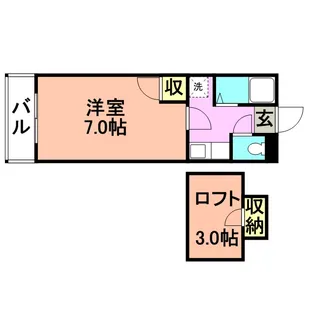 シャトレ隈【Ⅱ-203号号室】の間取り