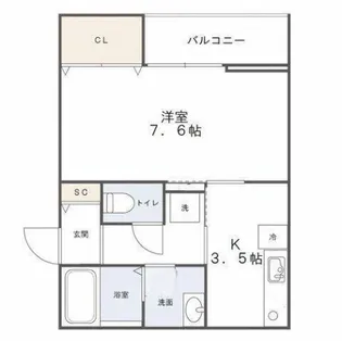 KAFU(カフー)天神【302号号室】の間取り