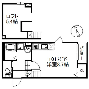 シャノワール久留米【1階】の間取り