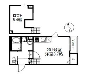 シャノワール久留米【201号号室】の間取り