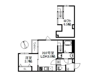 シャノワール久留米【202号号室】の間取り