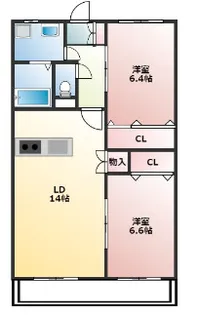 ソレイユ合川【303号号室】の間取り