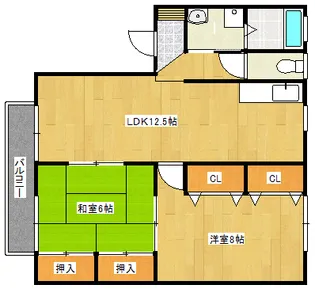 クレール大善寺【202号号室】の間取り