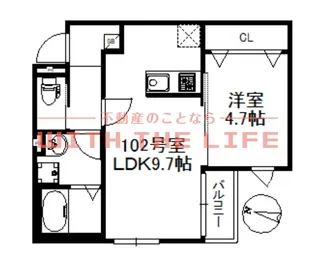 メゾンソレイユ久留米 A【102号号室】の間取り