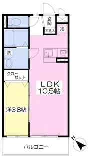 カシスコート大鳥居【207号号室】の間取り