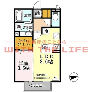 グランピエール瀬戸口【202号号室】の間取り