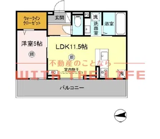 ラ・ルーチェ宮の陣駅前【302号号室】の間取り