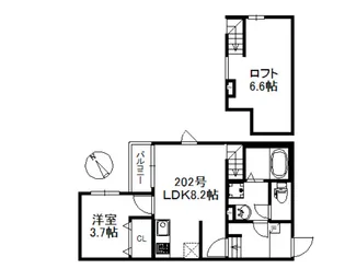 ソラーレ津福駅南【202号号室】の間取り