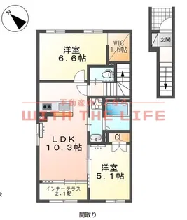 サクラヴィラージュ津福【203号号室】の間取り