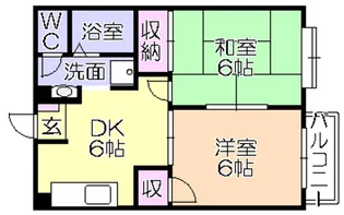 マンボウハイツ【B203号号室】の間取り
