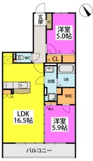 アルテハイム宮ノ陣Ⅱ【302号号室】の間取り