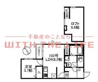 ソラーレ津福駅南【103号号室】の間取り