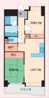 パークレーン六ツ門【1102号号室】の間取り
