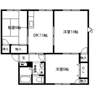 コーポ蜂屋敷【B101号室】の間取り