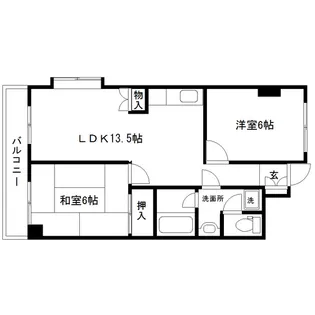 シャンボール五橋【2階】の間取り