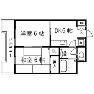 第十三ショーケービル【405号室】の間取り