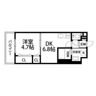 アスコット花京院【4階】の間取り