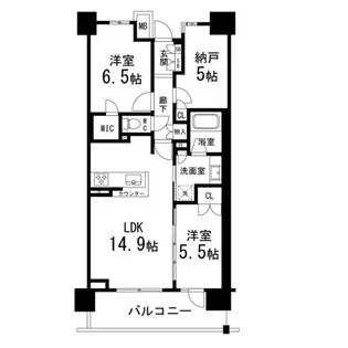 ザ・パークハウス仙台通町【704号室】の間取り