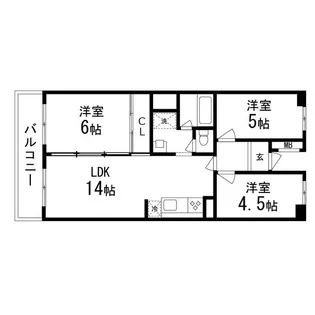 北根グリーンハイツ【504号室】の間取り