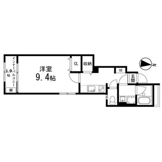 ラコリーヌ エスポワール【104号室】の間取り