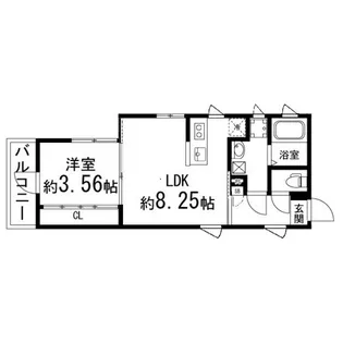 Bichon太子堂【201号室】の間取り
