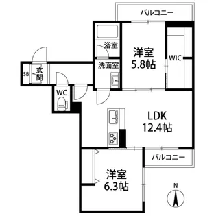 プレミアス長町【3階】の間取り