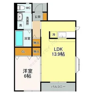 ボナール宮城野【203号室】の間取り