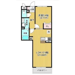 アビタシオン小田原長丁通【2階】の間取り