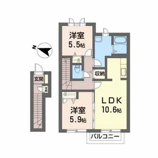 シャーメゾン八幡【2階】の間取り