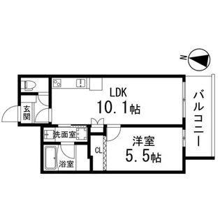 ブリックス上杉【201号室】の間取り
