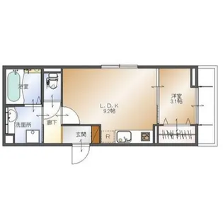 カラーズガーデン連坊【303号室】の間取り