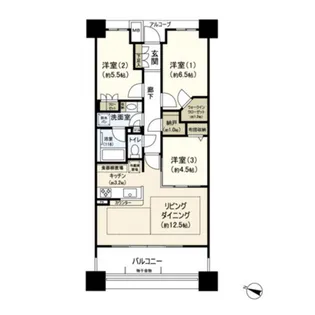 パークホームズ北仙台【6階】の間取り