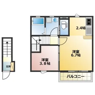 八軒ヴィラ【202号室】の間取り