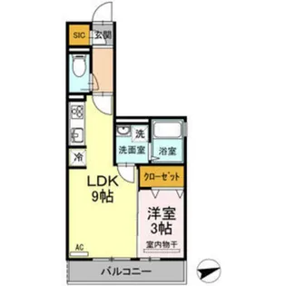 ボヌール SA【301号室】の間取り