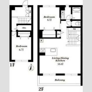 風香花京院【206号室】の間取り