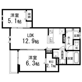 セレーネ向山【302号室】の間取り