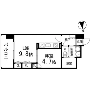 ディークレスト太子堂駅前 East【0702号室】の間取り