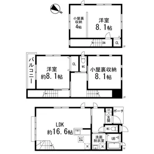 仮)角五郎メゾネット【B号室】の間取り