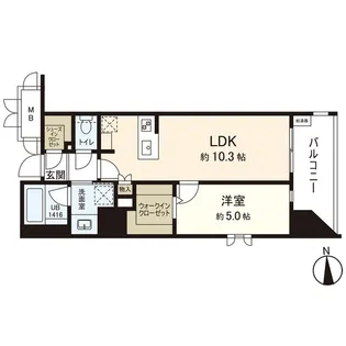 シーズンフラッツ仙台鉄砲町【3階】の間取り