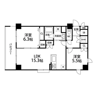 デュランティ長町【306号室】の間取り