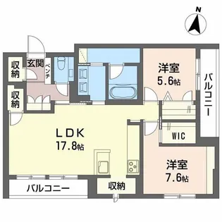 アンシャンテ長町南【102号室】の間取り